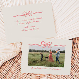 Hand gezeichnete Red Bow Border Holiday Card Feiertagskarte