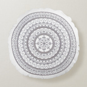 Hand gezeichnete verwickelte Mandala-Kunst für Rundes Kissen