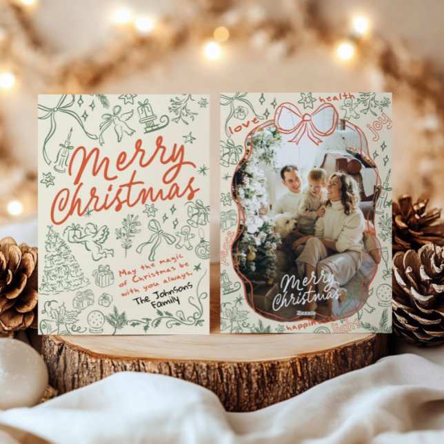 Hand gezeichnete Weihnachtskarte Feiertagskarte (Von Creator hochgeladen)