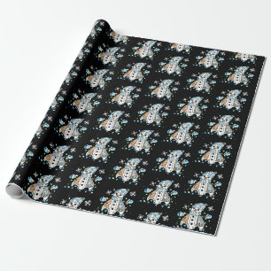 Hand gezeichnete Whimsical Snowman Weihnachten Geschenkpapier