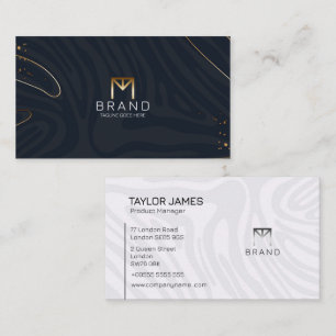 Hand gezeichnete, zweiseitige, horizontale Visiten Visitenkarte