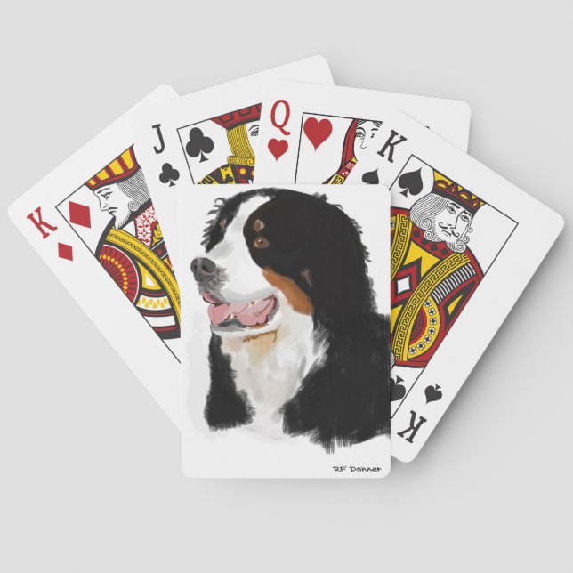 Hand gezeichneter Bernese Gebirgshund Spielkarten (Rückseite)