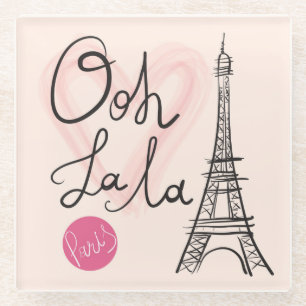 Hand gezeichneter Eiffel-Turm Glasuntersetzer