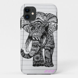 Hand gezeichneter Elefant-Telefon-Kasten title_seo2
