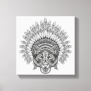 Hand gezeichneter Tiger in Art 6 Leinwanddruck
