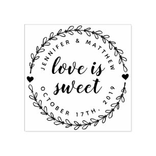 Hand gezeichneter Wreath u. elegantes Gummistempel