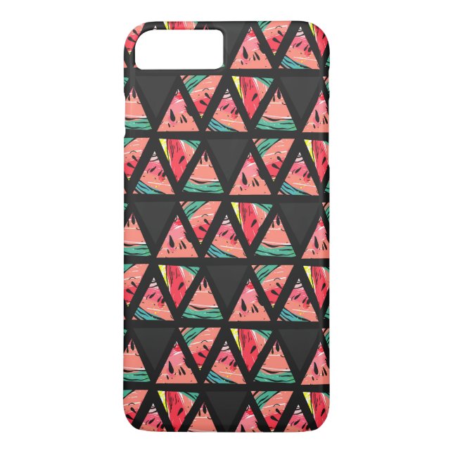 Hand gezeichnetes abstraktes Wassermelone-Muster Case-Mate iPhone Hülle (Rückseite)