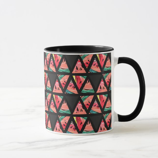 Hand gezeichnetes abstraktes Wassermelone-Muster Tasse (Rechts)