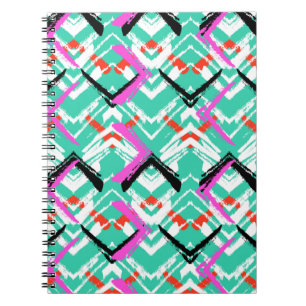 Hand gezeichnetes aquamarines Zickzack-Muster Notizblock