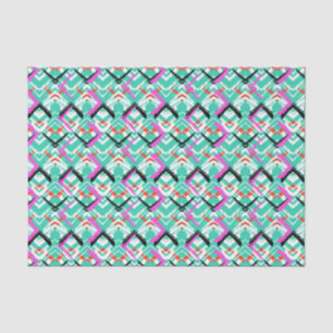 Hand gezeichnetes aquamarines Zickzack-Muster Seidenpapier