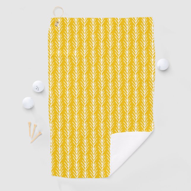 Hand gezeichnetes Goldweizen-Muster Golfhandtuch (Insitu)