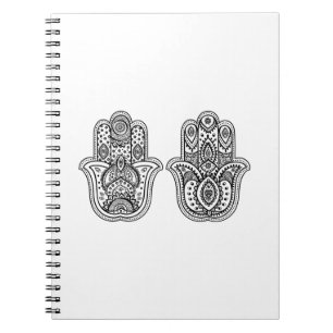 Hand gezeichnetes Hamsa mit Verzierungen Notizblock