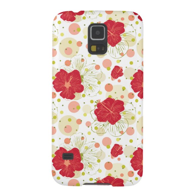 Hand gezeichnetes Hibiskus-Muster Case-Mate Samsung Galaxy Hülle (Rückseite)