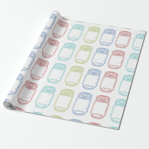 Hand gezeichnetes Maurer-Glas in 4 Farben Geschenkpapier