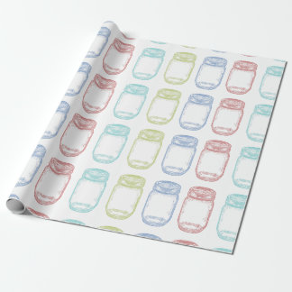 Hand gezeichnetes Maurer-Glas in 4 Farben Geschenkpapier
