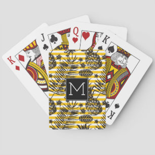 Hand gezeichnetes Monogramm der Ananas-  Spielkarten