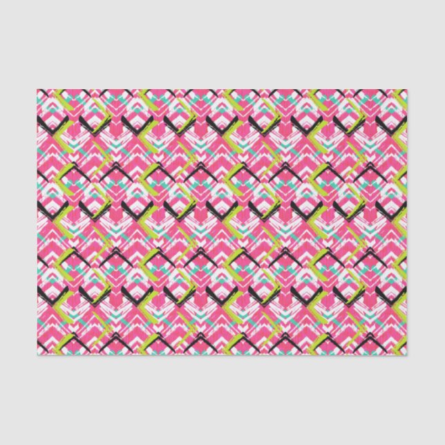 Hand gezeichnetes rosa Zickzack-Muster Seidenpapier (Vorderseite)