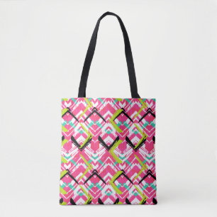 Hand gezeichnetes rosa Zickzack-Muster Tasche