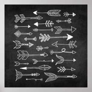Hand gezeichnetes Stammes- Pfeil-Tafel-Plakat Poster