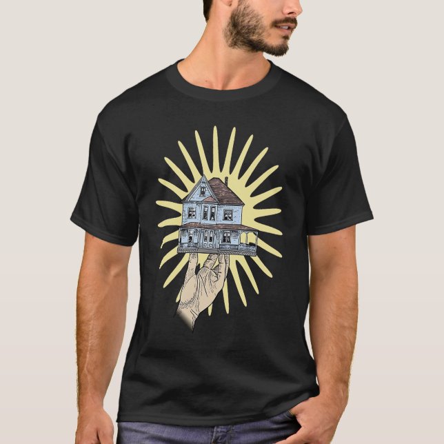 Hand hält Haus T-Shirt (Vorderseite)