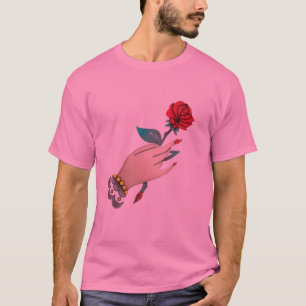 "Hand halten einen Rose-T - Shirt" T-Shirt