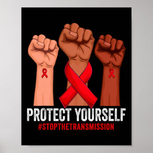 Hand heben Schützen Sie sich HIV-AIDS-Bewusstsein  Poster