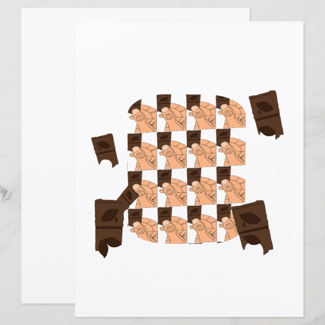 Hand holding a piece of Valentine's chocolate (Vorne/Hinten)