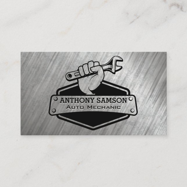 Hand-Holding-Schlüssel | Mechanisches Logo Visitenkarte (Vorderseite)