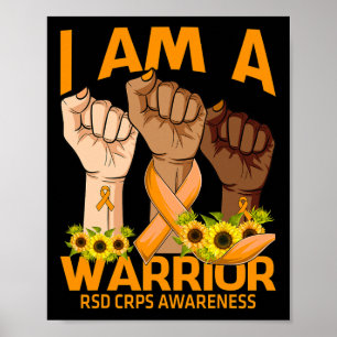 Hand I bin ein Krieger RSD CRPS Bewusstsein Sonnen Poster