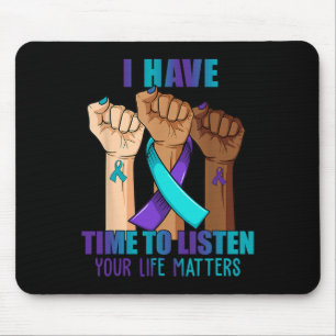 Hand, ich habe Zeit, mir die Suizidprävention vor Mousepad