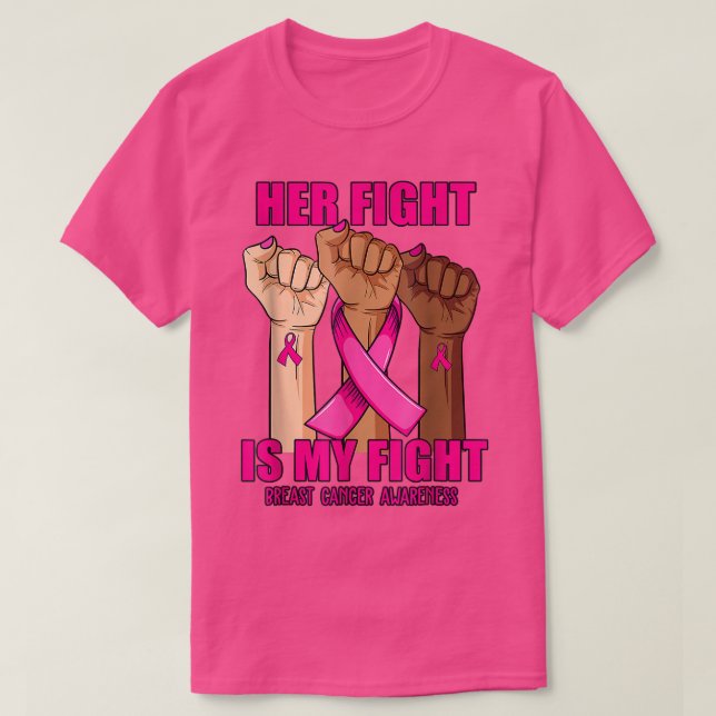 Hand Ihr Kampf ist mein Kampf gegen Brustkrebs T-Shirt (Design vorne)