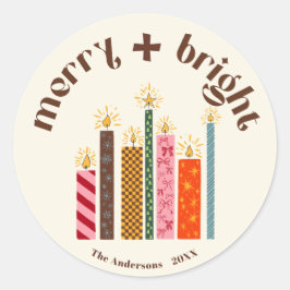 Hand-Illustrated Merry + Bright Christmas Sticker