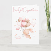 Hand illustriert "It's a Girl" Herzlichen Glückwun