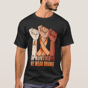 Hand Im November tragen wir Orange COPD Awarmon T-Shirt