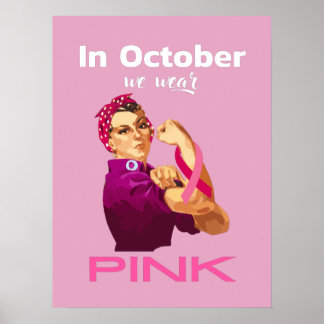 Hand im Oktober tragen wir Pink Rosie das Nieteter Poster
