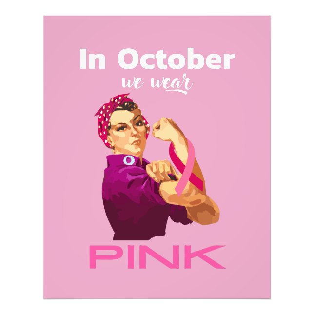 Hand im Oktober tragen wir Pink Rosie, den Nieter Fotodruck (Vorne)