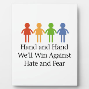 Hand in Hand gegen Hass und Angst Fotoplatte