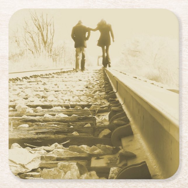 Hand in Hand laufen - Untersetzer (Vorderseite)