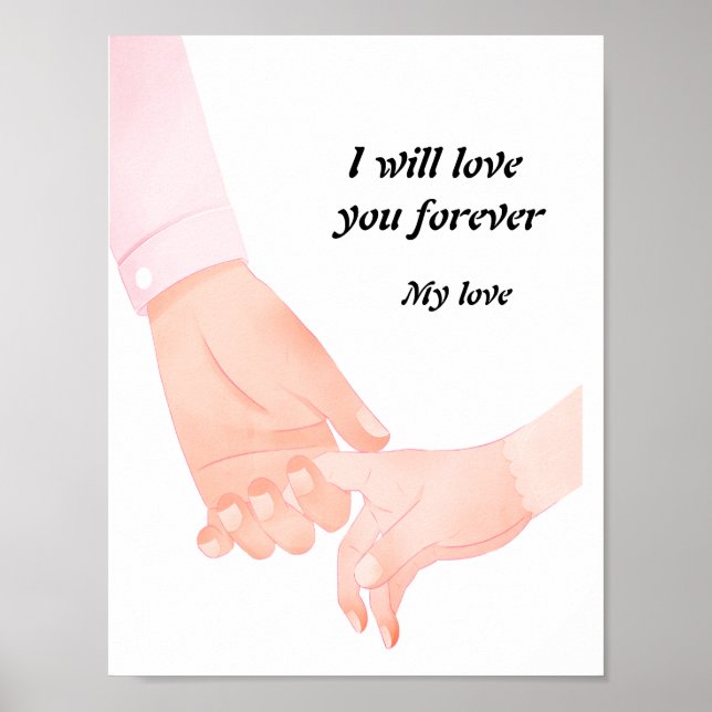 Hand in Hand Liebe Kunst - Kindergarten Poster (Vorne)