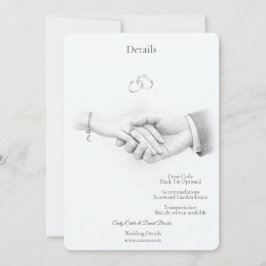 Hand in Hand Romantische Minimalistische Hochzeits Einladung