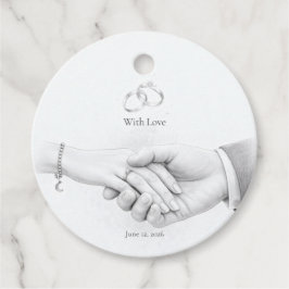 Hand in Hand Romantischer Minimalist Geschenkanhänger
