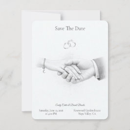 Hand in Hand Romantischer Minimalist Save The Date