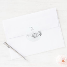 Hand in Hand Romantischer Minimalistischer Dankesc Runder Aufkleber