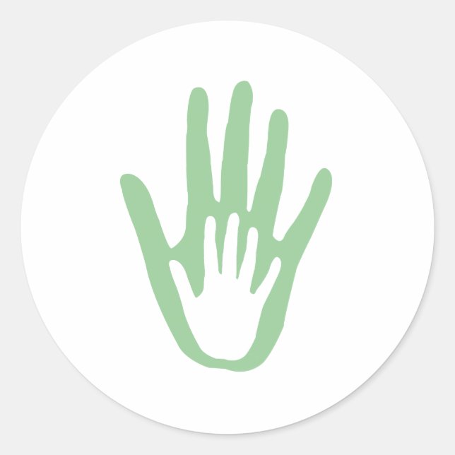 Hand in Hand Runder Aufkleber (Vorderseite)