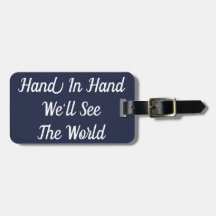 Hand in Hand Wir sehen den Welt-Gepäckanhänger