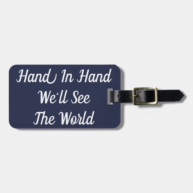 Hand in Hand Wir sehen den Welt-Gepäckanhänger Gepäckanhänger (Vorderseite horizontal)