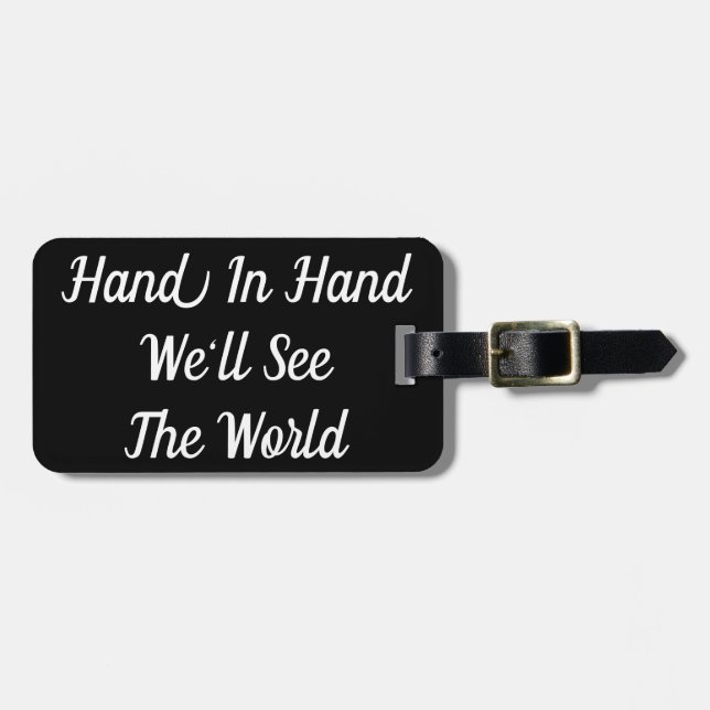 Hand in Hand Wir sehen den Welt-Gepäckanhänger Gepäckanhänger (Vorderseite horizontal)
