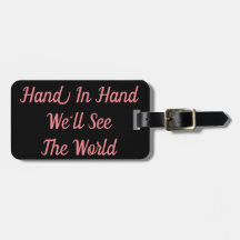 Hand in Hand Wir sehen den Welt-Gepäckanhänger