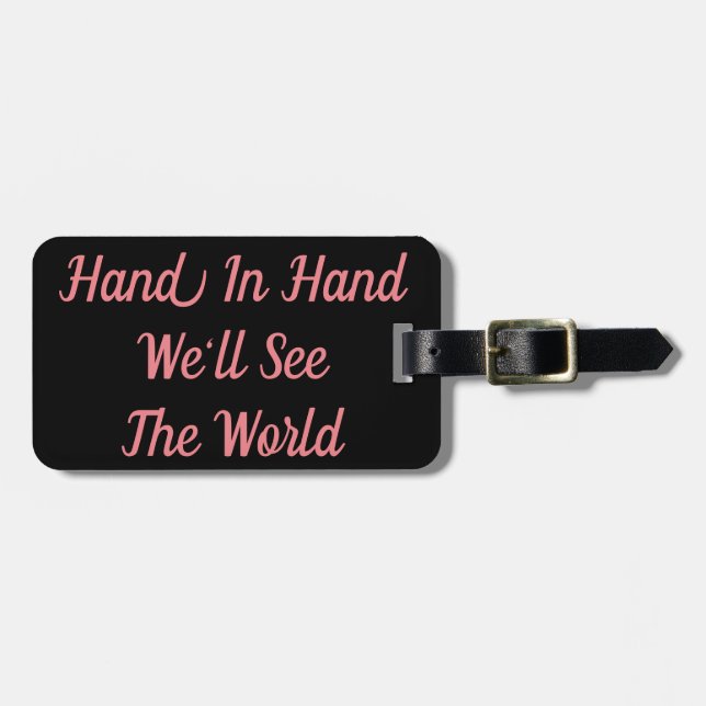 Hand in Hand Wir sehen den Welt-Gepäckanhänger Gepäckanhänger (Vorderseite horizontal)