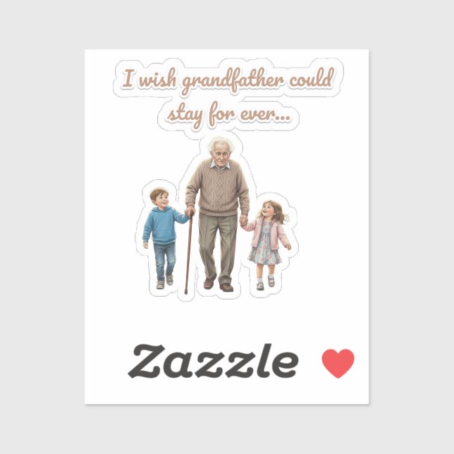 Hand in Hand with Grandpa Aufkleber (Blatt)